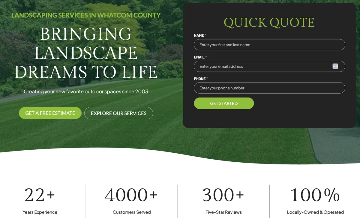 North County Landscape Co. homepage