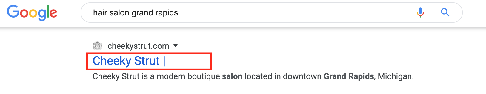 page title for hair salon