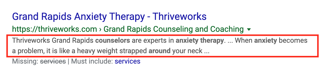 therapist meta description