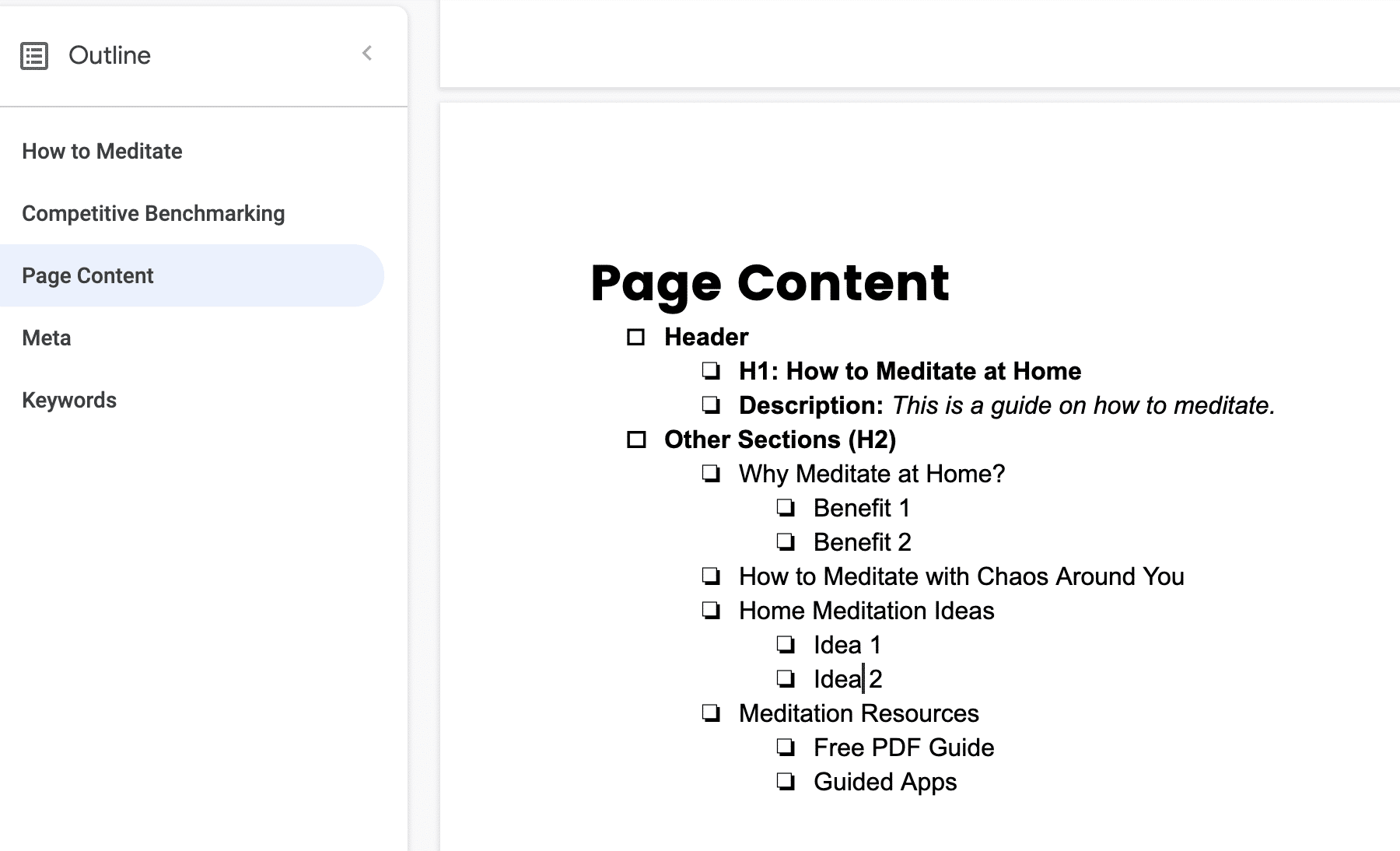 content in content template