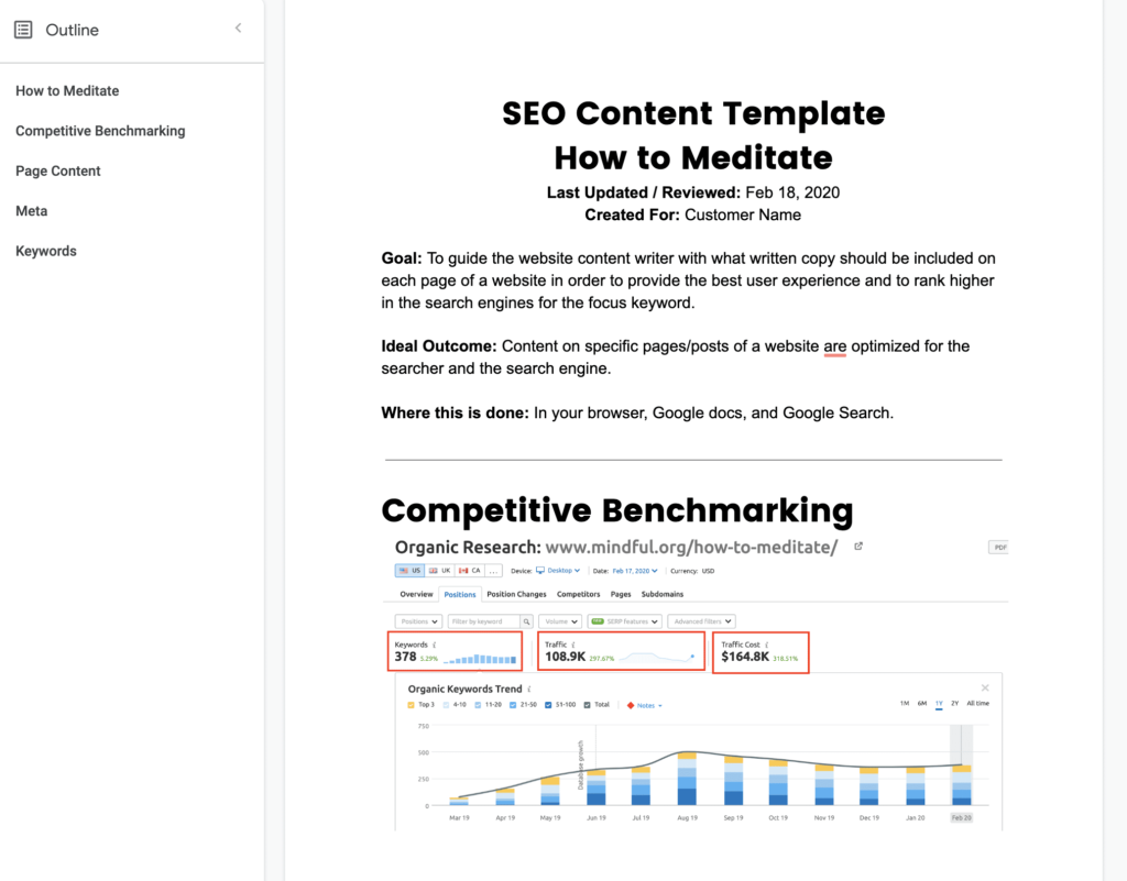 Creating The Perfect Seo Content Template In Google Docs Avalanche Creative