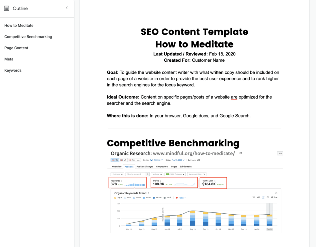 Creating the Perfect SEO Content Template in Google Docs Avalanche