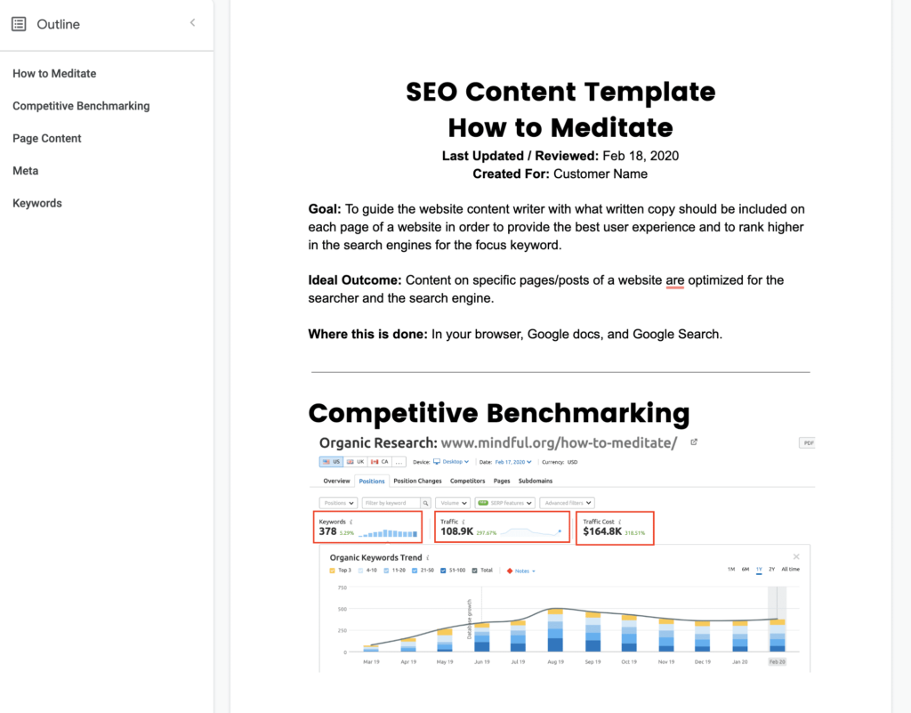 Creating the Perfect SEO Content Template in Google Docs | Avalanche Creative