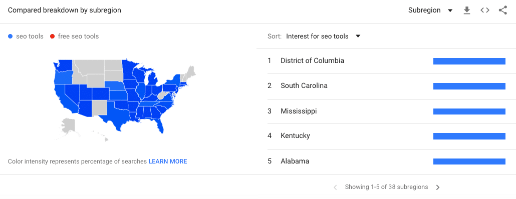 google trends locations screenshot