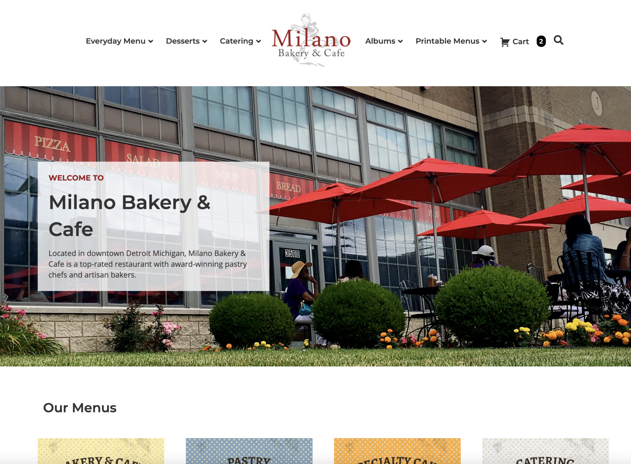 milano bakery website