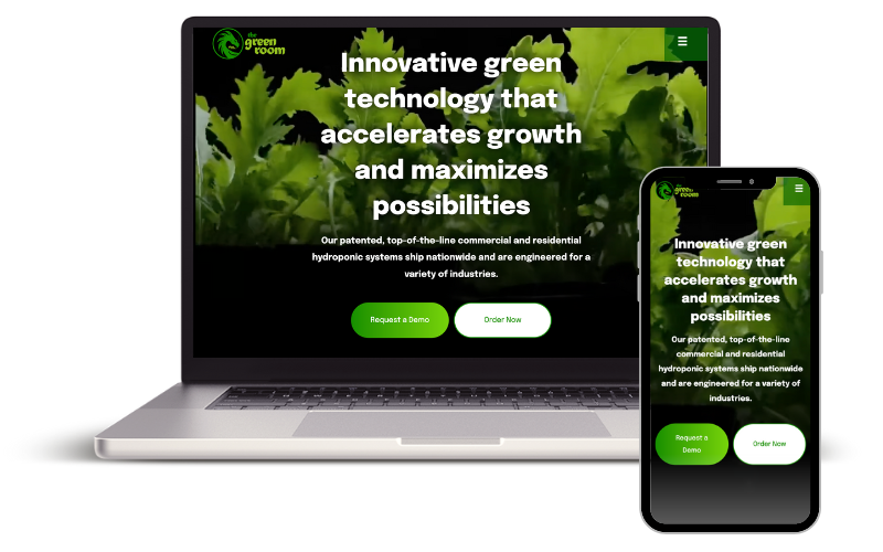 Green Room Hydroponics website