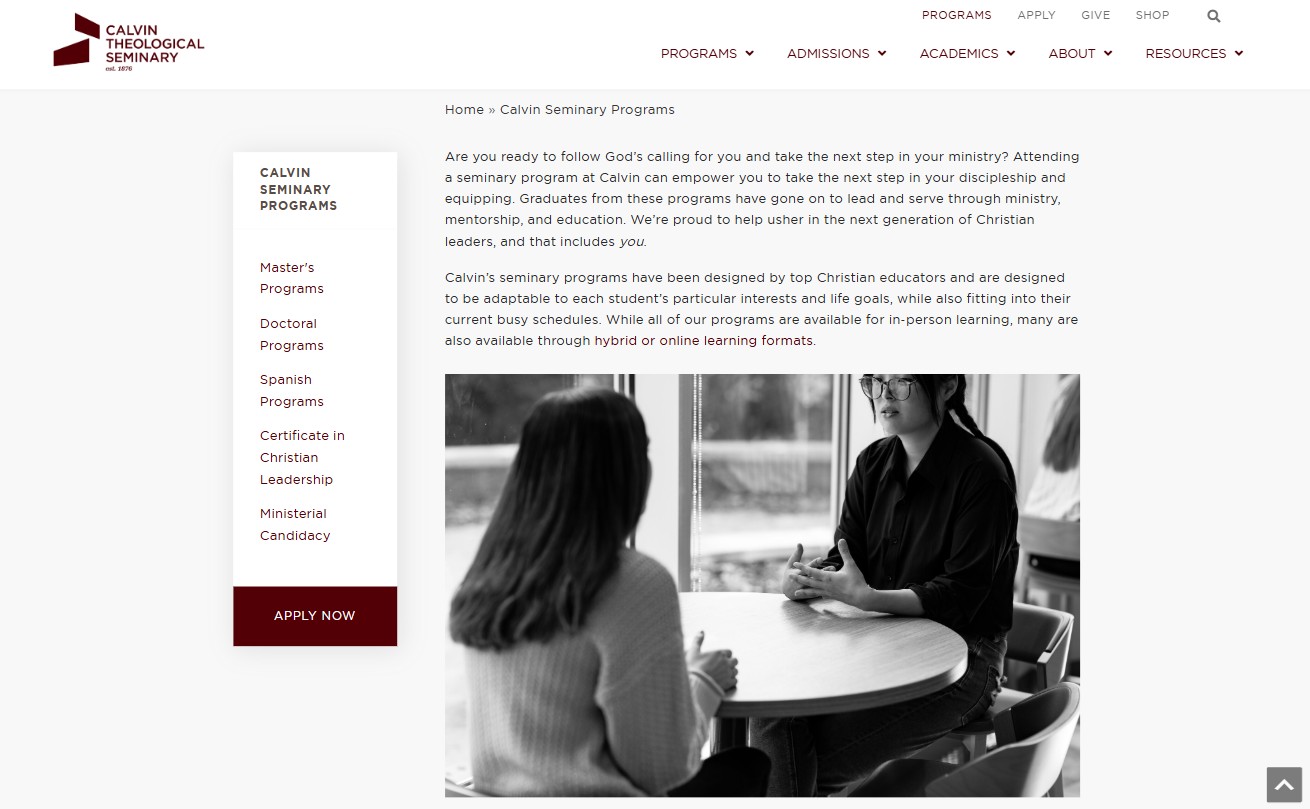 CalvinTheological_Programs