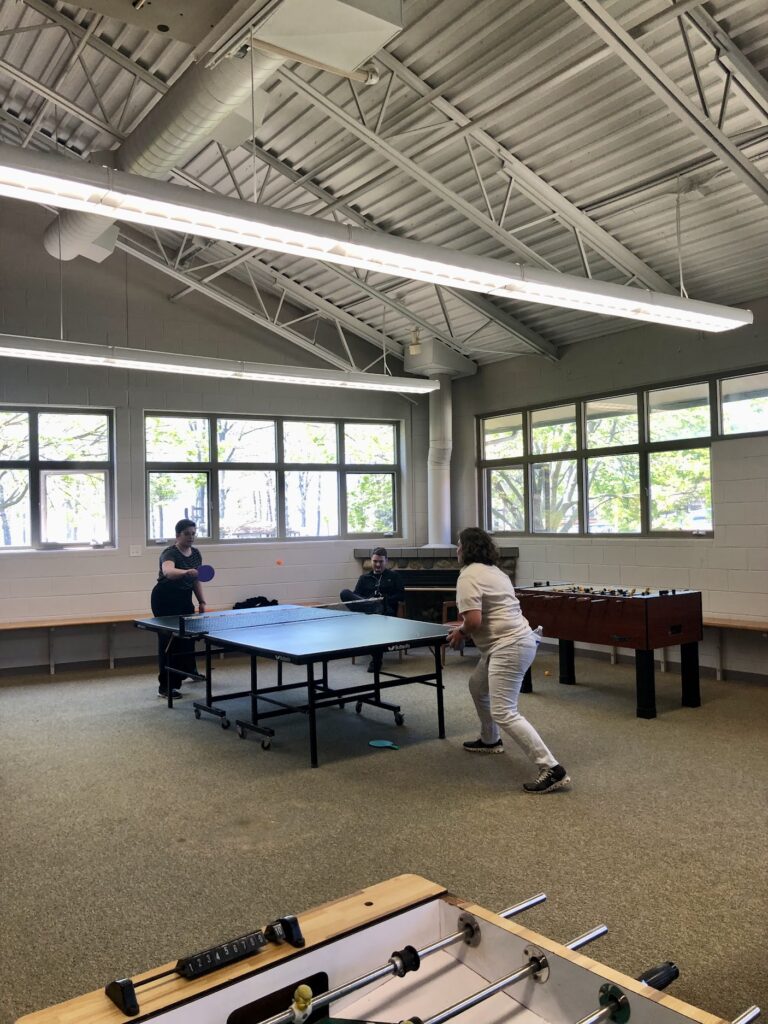 Nickie v Deanna in Table Tennis