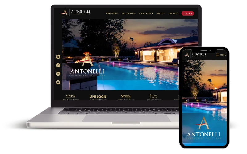 Antonelli Landscape website desktop and mobile