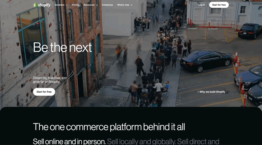 Shopify homepage