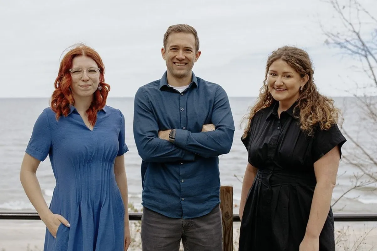 The Avalanche Creative team on the Lake Michigan shoreline