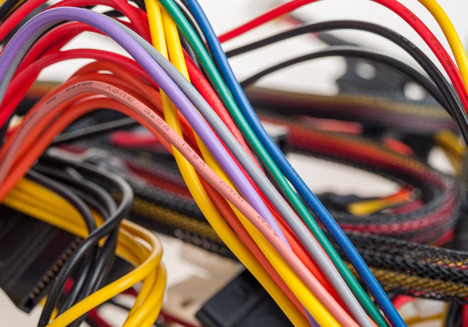 electrical wires, cables, electrical wiring in the building, electrical appliances, close up